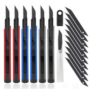 Foshio 18mm SK5 Blade Utility Retractable <b>Box</b> Cutter Custom Logo & Color Low MOQ <b>Heavy</b> <b>Duty</b> Plastic+Steel Craft Knives Artists - Product Image 1