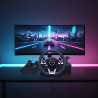 Volant de jeu filaire USB avec moteur à vibrations, boutons programmables, design ergonomique pour 360//PC, nouvelle arrivée 2025