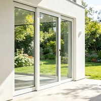 Ventana Plegable de Vidrio UPVC con Diseño Europeo, Apertura Horizontal, Pantalla de Acero Inoxidable, Resistente al Viento, para Uso Exterior