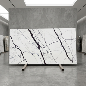 Comptoir de cuisine en granit et marbre artificiel Calacatta blanc veiné gris, design moderne, surface solide, avec garantie à vie - Product Image 3