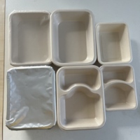 Boîte alimentaire personnalisée, recyclable, scellable, jetable, en PET, PP, PLA, avec revêtement, et barquette biodégradable en bagasse de canne à sucre pour l'emballage alimentaire