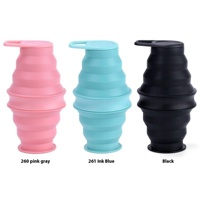 Bouteille d'eau sport pliable en silicone portable en gros avec porte-carte rétractable – Cadeau populaire pour le camping et les voyages