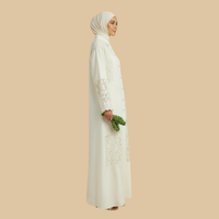 Abaya en dentelle polyester grande taille, nouvelle collection 2026, vente en gros, ouverture frontale, luxe Dubaï, mode modeste personnalisée, décontractée pour femmes musulmanes