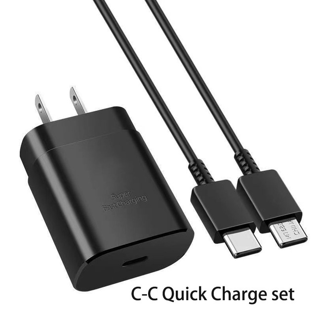 Factory OEM C-C Fast Charging Head Set 1m 2m Type-C Fast Charging Cable QC3.0 UK Plug ABS/PC Fireproof Charger Set