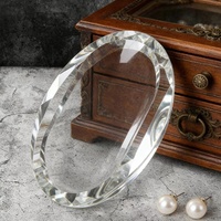 Trophée ovale personnalisable en cristal sablé OEM, ornement en verre cristal haut de gamme pour cadeau d'entreprise et décoration de maison