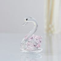 Ornements de cygne lapin en cristal de dessin animé mignon cadeau d'anniversaire de Noël pour filles décorations d'animaux de bureau élégantes avec thème d'amour