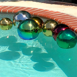 Cầu vồng đầy màu sắc Đồ trang trí 304 thép không gỉ hồ bơi Float hình cầu trang trí sân vườn - Product Image 1