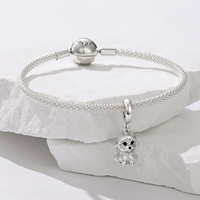 Pendentif Koala en alliage plaqué argent, bijoux fantaisie, cadeau unisexe