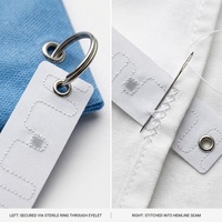 Étiquette RFID UHF pour linge hospitalier, autoclave, stérilisation à la vapeur, étiquette textile flexible U9xe avec trou pour packs chirurgicaux