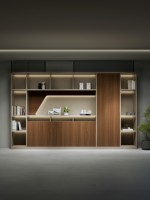 Ensemble de mobilier de bureau design moderne, bureau de direction et chaise, tables de bureau modulaires en bois en forme de L et ensemble de chaises