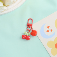 Pendentif porte-clés DIY en résine, mini, mignon, en forme de fruit ou de cœur, en plastique, pour accrocher à la main, ornement d'emballage