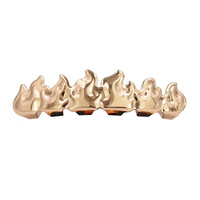 Offre Spéciale Écologique Cuivre Hip Hop Flamme Or Dents Grillz Feu dans Votre Bouche Dents Grillz