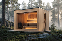 Sauna infrarouge lointain électrique d'intérieur en bois massif (Hemlock et Cèdre Rouge) avec panneau de commande numérique, écologique et à faible consommation, pour thérapie et usage en salle de sport