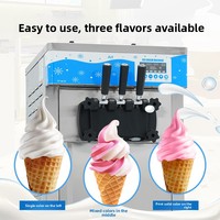 Nouvelle machine à crème glacée molle verticale commerciale 8618S, automatique, grande capacité, en acier inoxydable, pour la préparation de sundaes