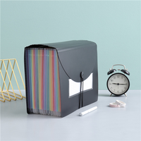 Porte-documents en plastique PP A4 à couches de couleurs arc-en-ciel, sac de rangement de bureau, organiseur de fichiers extensible à 12 poches, dossier en PP