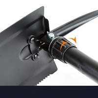 Pelle pliante multifonction portable avec poignée en D et pioche noire pour kits de survie d'urgence, camping, neige et jardin