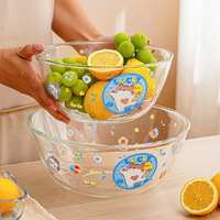 Bol à salade en verre épaissi Transparent vaisselle de cuisine domestique créative pour soupe nouilles instantanées assiette de fruits bassin élégant