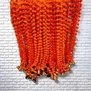 Artificial Floral Pom Pom <b>Decorative</b> Garland With Gota Tassels Reusable <b>Flower</b> <b>Decoration</b> For Indoor Home Display Supply - Product Image 1