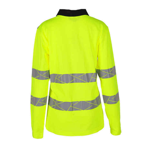 Logotipo personalizado de alta visibilidad reflectante ANSI Clase 1 impermeable transpirable de secado rápido a granel ropa al por mayor uniforme camisas largas - Product Image 4