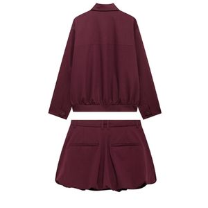 哲哲高品质时尚女装精品服装新款街头穿翻倒长袖夹克和迷你裙<span class=keywords><strong>2</strong></span>件套 - Product Image 3