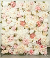Mur de fleurs en rouleau 5D de 8x8 pieds, protection UV, rose doré, pour événements et décorations de mariage
