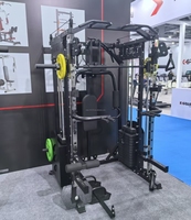 Dinuo Commercial All-in-One Smith Power Rack - Double paires de poids de 70 kg, Crossover de câbles et Presse pectorale pour un entraînement complet du corps