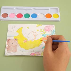 Ensemble de peinture à l'aquarelle pour enfants Bestline, 8 couleurs solides, boîte transparente, peinture <span class=keywords><strong>gouache</strong></span>, <span class=keywords><strong>poudre</strong></span> de 8 couleurs pour la peinture - Product Image 3