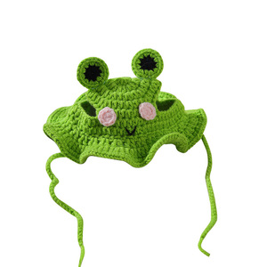 Handmade Phim Hoạt Hình Ếch Pet Hat Vui Dễ Thương Dress-up Cho Mèo Chó Nhỏ Amigurumi Trang Phục Phụ Kiện Tùy Chỉnh Đảng - Product Image 2