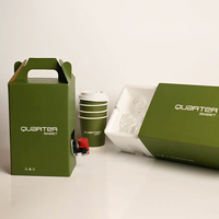 Conteneur à liquide en carton portable de 96 oz avec valve pour boissons chaudes et froides, boîte de transport pour café à emporter pour restaurant