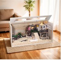 Cage à hamster personnalisée anti-mastication 32 pouces en bois pour petit animal, avec dessus ouvrable en acrylique, pour lapin, cochon d'Inde, hérisson