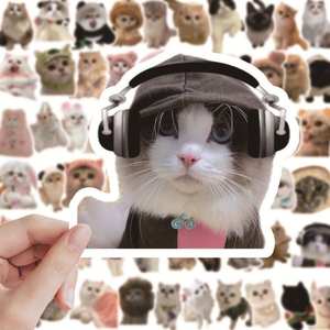 इंटरनेट-प्रसिद्ध बिल्लियों के उच्च गुणवत्ता वाले प्यारे और मज़ेदार मेम पैक फिल्म इनडोर और आउटडोर कार्टून स्टिकर - Product Image 3