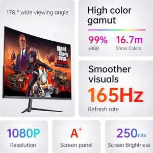 Kostenloser Versand Modedesign Weiße LED-Licht leiste 4k R1500 27 34-Zoll-Display FHD QHD-Display anschluss 165Hz Gebogener Gaming-Monitor - Product Image 5