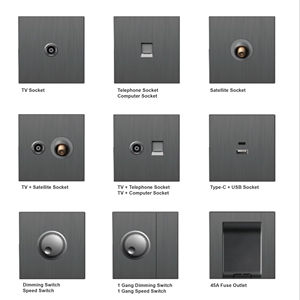 Panneau industriel en acier inoxydable multifonctionnel de 86*86mm, montage encastré en métal pour la maison, <span class=keywords><strong>prise</strong></span> <span class=keywords><strong>TV</strong></span> satellite par câble, <span class=keywords><strong>prise</strong></span> <span class=keywords><strong>TV</strong></span> 16A - Product Image 1