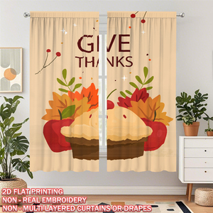 COSENNATUR - Panel de Cortina Navideña con Estampado Personalizado, 100% Poliéster, con Bolsillo <span class=keywords><strong>para</strong></span> Varilla, Impresión Digital 2D, Decoración Navideña y de Acción de Gracias, OEM - Product Image 1
