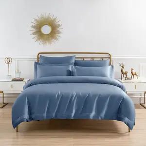 Sang Trọng Khăn Trải Giường Thoáng Khí 1000TC Ai Cập Bông Bộ Đồ Giường Duvet Quilt Cover Set Mềm Mượt Sateen Dệt Tấm Bông Thiết Lập