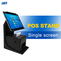 Soporte de Impresora para Terminal POS de Escritorio PS-20A, Soporte Metálico Ajustable con Inclinación para Tablets de 7-13 Pulgadas, para Kioscos de Pago