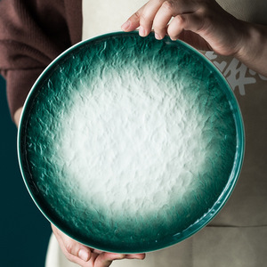 Platos de Porcelana Japonesa Mate con Patrón de Piedra, Redondos, para Bistec, <span class=keywords><strong>Sushi</strong></span>, Platos de Cena para Restaurante - Product Image 1
