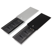 Prise de bureau intégrée CE coulissante latérale cachée boîte de gestion des câbles multifonctions prise de courant de table avec USB pour le bureau