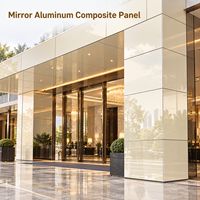 Panneau composite en aluminium miroir bleu 4 mm, taille personnalisée pour panneaux décoratifs de hall d'ascenseur