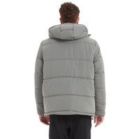 Veste matelassée épaisse à capuche et col montant zippé, brodée et enduite sur mesure, grande taille, décontractée, pour homme, hiver, service OEM Chine