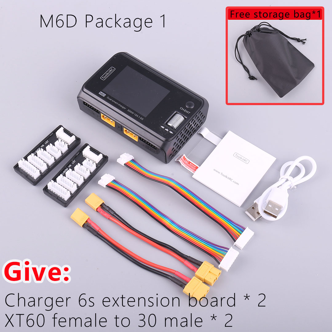 ToolkitRC M6D V3 500W 15A DCデュアルチャネルMINIスマート充電器放