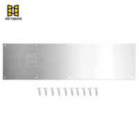 Plaque de protection de porte en acier inoxydable Keyman Sliver 6 x 30 pouces, couleur argent, avec vis pour porte extérieure