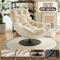 Fauteuil de salon de luxe en faux daim écologique de style nordique, fabriqué directement par le designer, confortable, inclinable et pivotant, pour chambre à coucher et salon