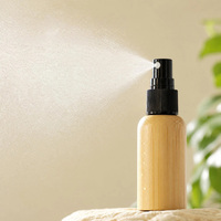 Vente en gros de flacons pulvérisateurs en bambou naturel écologiques de luxe de 15/30/50/100 ml, rechargeables, à fine brume, pour cosmétiques