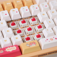 Keyboard Mekanik Mini Gaming Tiga Mode GATERON Co-branded Customized Sweet Time dengan Lampu Latar RGB USB Baru Ukuran 95% untuk Desktop
