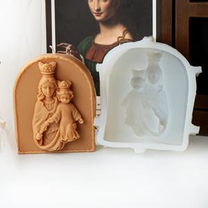 Molde de Silicona para Velas con Relieve de Lavado de Pies de Jesús, Molde de Resina para Jabón con Relieve de <span class=keywords><strong>Caballero</strong></span> y Caballo para Decoración de Arte con Velas de Arcilla - Product Image 5