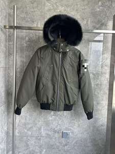 Chaqueta de Invierno Casual para <span class=keywords><strong>Hombre</strong></span>, con Capucha con Ribete de Piel de Zorro Canadiense, Cierre de Cremallera, Impermeable, de Tela de Lona Transpirable para Invierno - Product Image 6