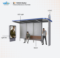 Abribos de bus préfabriqués YEROO modernes à énergie solaire avec structure en acier et design de caissons lumineux publicitaires