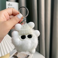 Gantungan Kunci Bola Arang Kecil Bulu Kelinci Lucu Model Eksplosif, Boneka Bola Plush Kelas Atas Kartun Terkenal di Internet, Hadiah Pesta