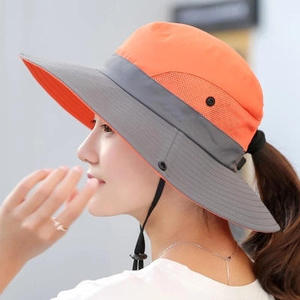 Chapeau de protection solaire anti-UV pour femme, chapeau bob à large bord avec sangle à chaîne - Casquette de pêche et de randonnée en plein air - Product Image 2